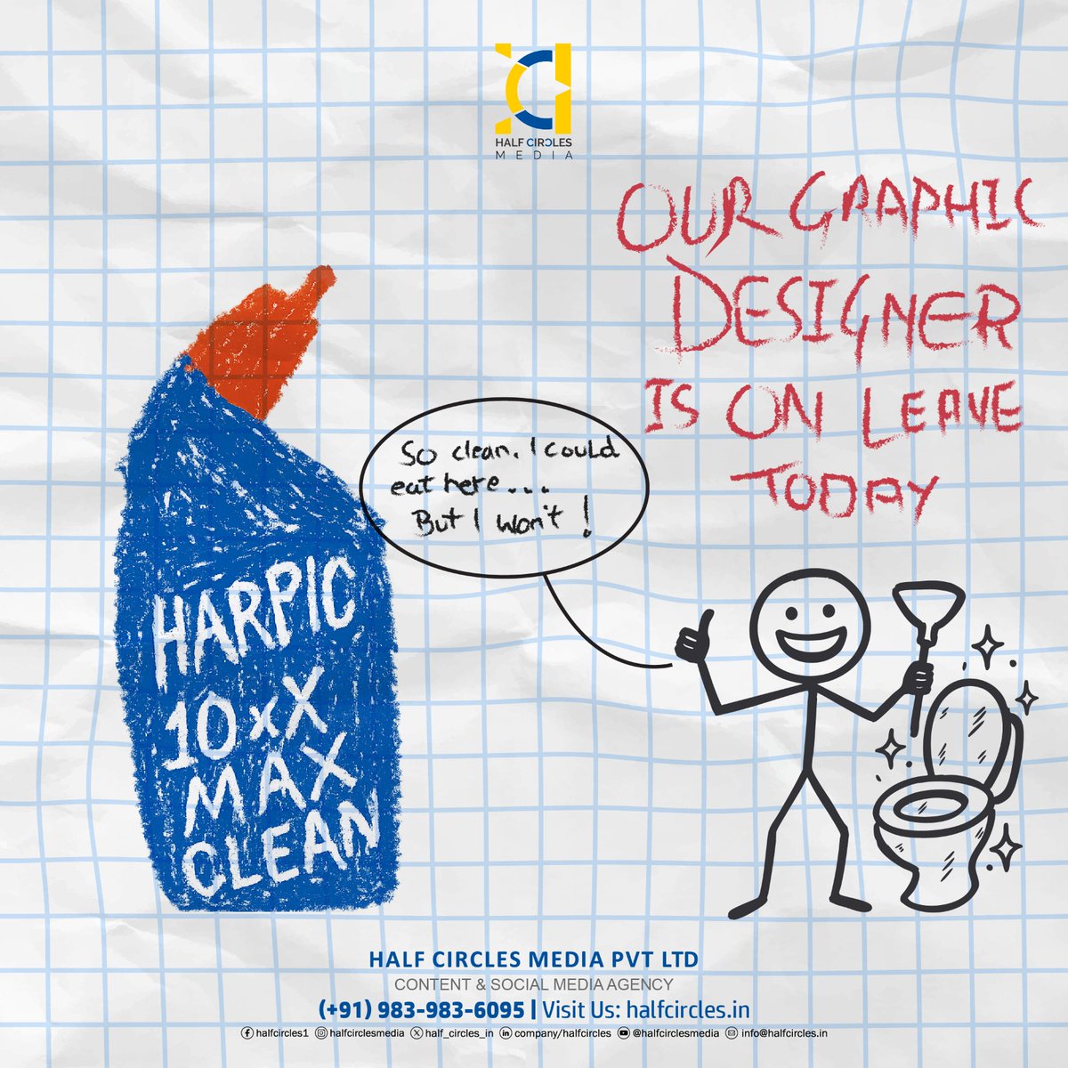 Half_Circles_IN's tweet image. When the graphic designer’s on leave… brands are serving chaos, wit, and meme-level creativity instead 😂 Imperfect is the new aesthetic!

@ColgateIndia @harpic_india  @BoomerIndia  @GhadiDetergent 

#OnTrend #RawMarketing #SocialMediaBuzz