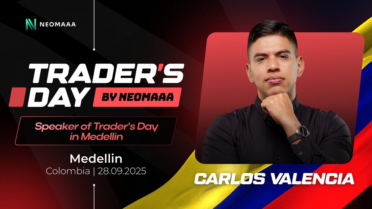 📢 Another speaker at Trader’s Day Medellin 🇨🇴 (Sept 28) is Carlos Valencia 🎯.
Pro trader &amp; mentor with 9+ years in financial markets 📊.
Founder of SnipersVIP Academy 🏫 — trained 70,000+ students in Forex &amp; crypto.
Topic: Risk management &amp; psychotrading 🎤.
✅ Register now 👇