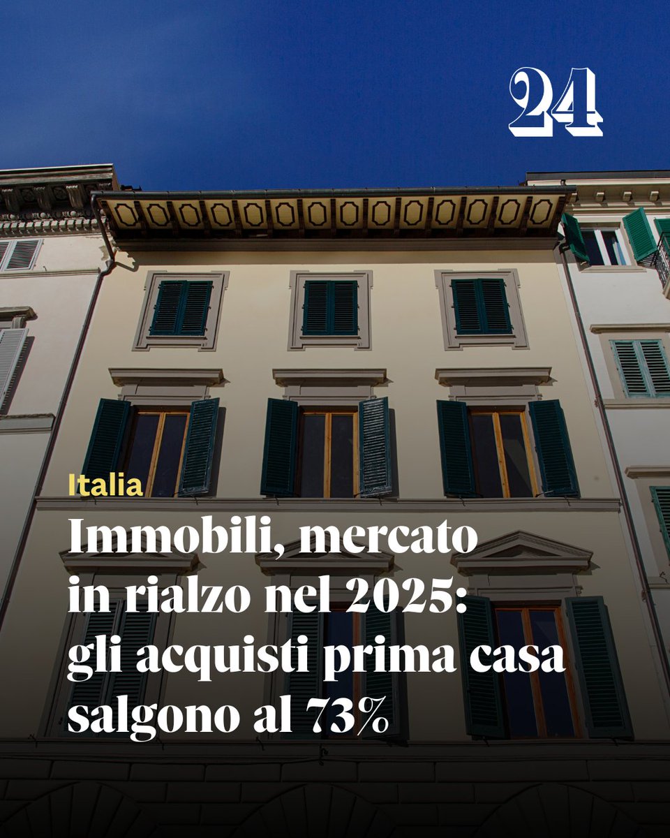 sole24ore's tweet photo. Per approfondire, leggi l'articolo: https://t.co/S0LBPub29p
#Italia #immobili #primacasa https://t.co/eIKPwaddcs