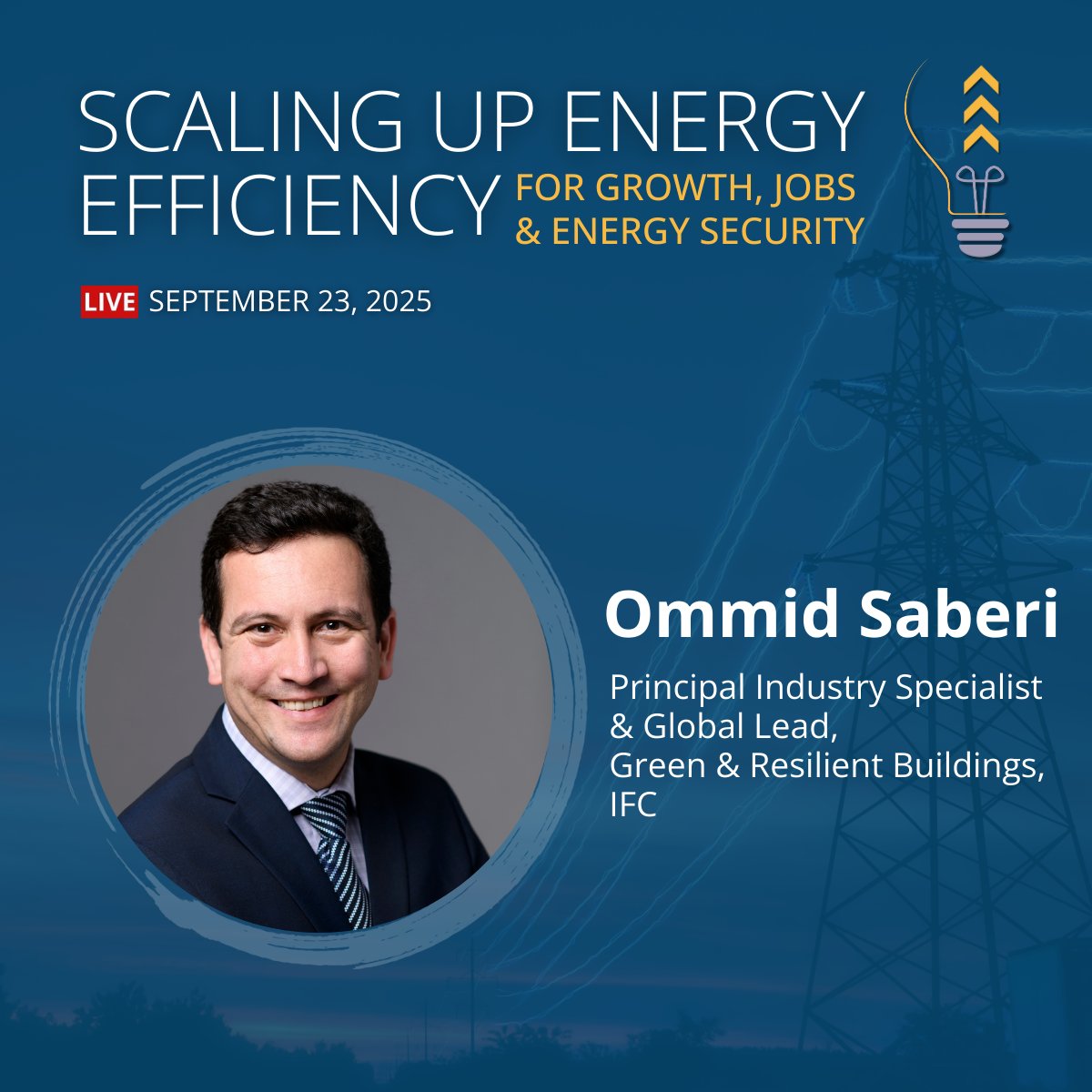 edgebuildings's tweet image. Starting soon: How can we fix market failures &amp;amp; mobilize private investment in efficiency? Ommid Saberi, Global Lead, Green &amp;amp; Resilient Buildings at @IFC_org, will share insights on scaling commercial financing. Join at 10AM ET: wrld.bg/75ov50WQGo5 
#PowerMoreWithLess #ESMAP