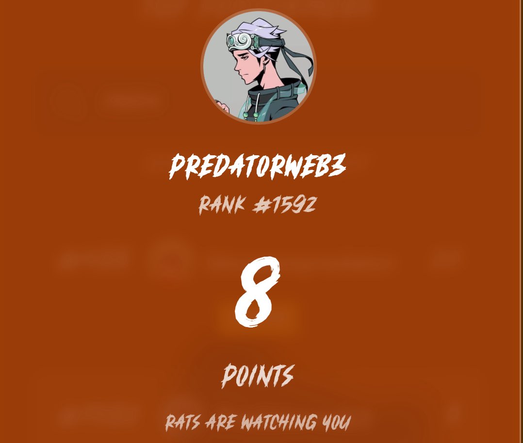 Predatorweb3's tweet image. Good Morning Everyone 🫶

@__O_M_L__ leaderboard just updated 

I went from rank 1850 to rank 1592 now

Still 2.5 days left to apply for WL 

Apply here : oml.wtf

Rats dominance coming 🐭

#OML #LETTERTOMAMA