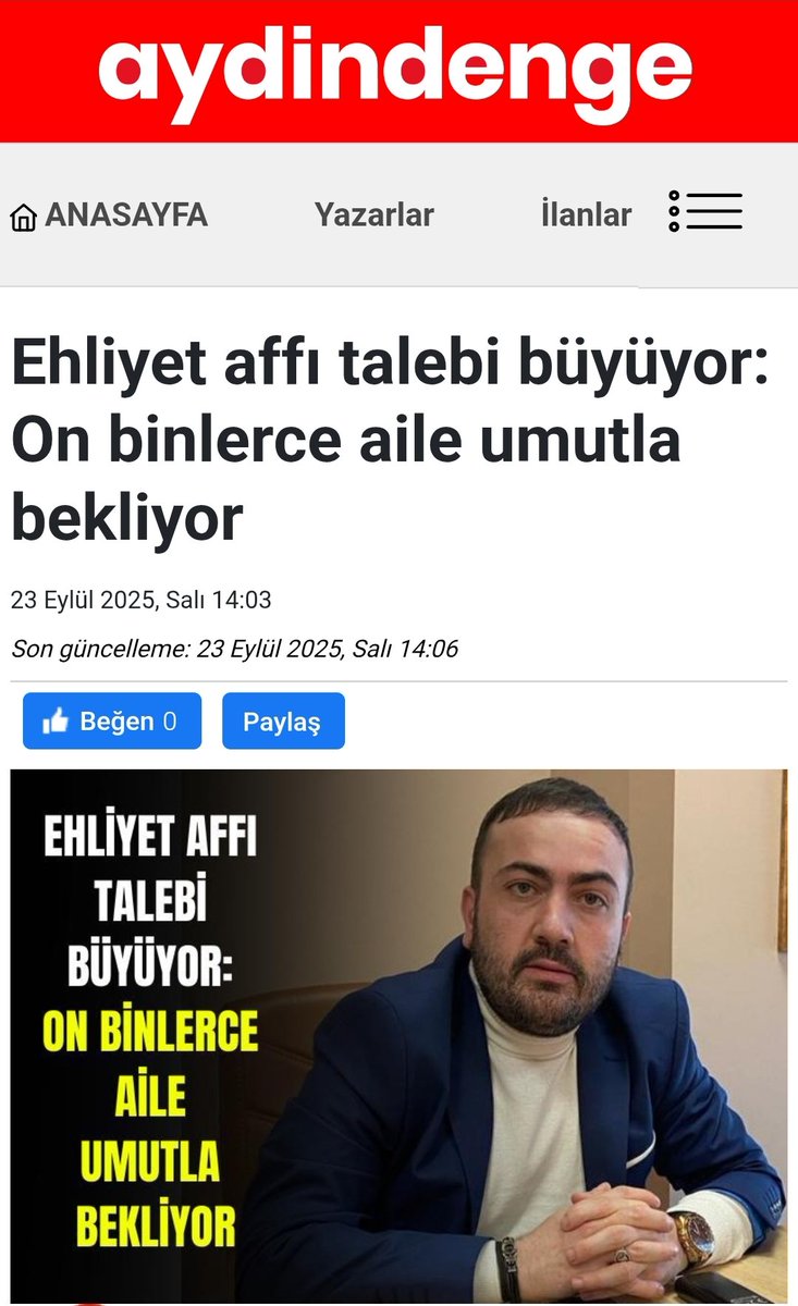 Haberin tüm detaylarını linkten takip edebilirsiniz. aydindenge.com.tr/yurt/23/09/202…

<a href="/maydin09/">Mehmet Aydın</a> <a href="/aydindenge/">Aydın Denge Gazetesi</a>
#EhliyetimiVerHayatımıKurtar