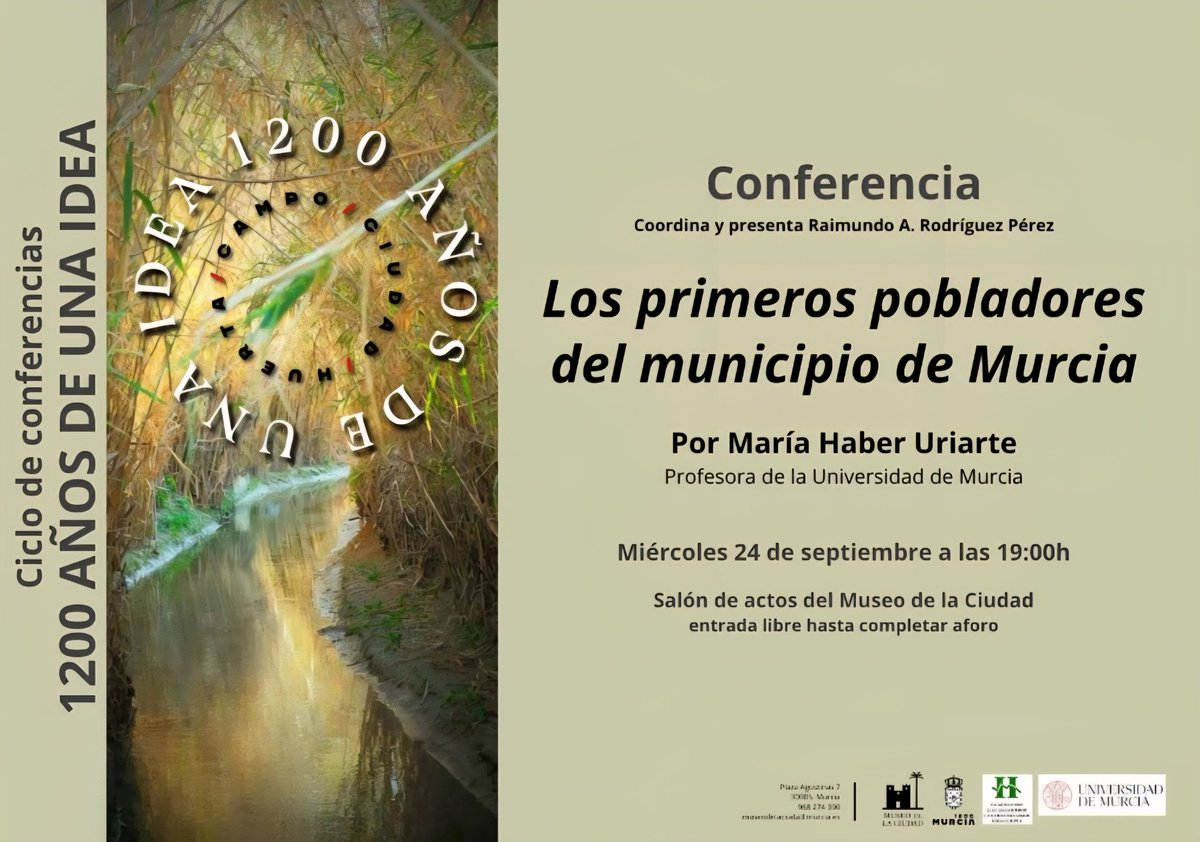 Mañana se hablará del pasado más remoto del municipio de Murcia. Se repasarán lugares arqueológicos emblemáticos, se explicará cómo se localizan y estudian, su contribución a quiénes somos... #arqueologia #prehistoria #Murcia #1200