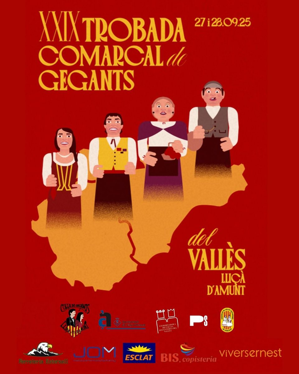 El cap de setmana, el nostre municipi acollirà la XXIX edició de la 𝗧𝗿𝗼𝗯𝗮𝗱𝗮 𝗖𝗼𝗺𝗮𝗿𝗰𝗮𝗹 𝗱𝗲 𝗚𝗲𝗴𝗮𝗻𝘁𝘀 𝗱𝗲𝗹 𝗩𝗮𝗹𝗹𝗲̀𝘀. Un cap de setmana ple cultura popular i tradicional, que culminarà amb la visita de 31 colles geganteres del Vallès Oriental i Occidental