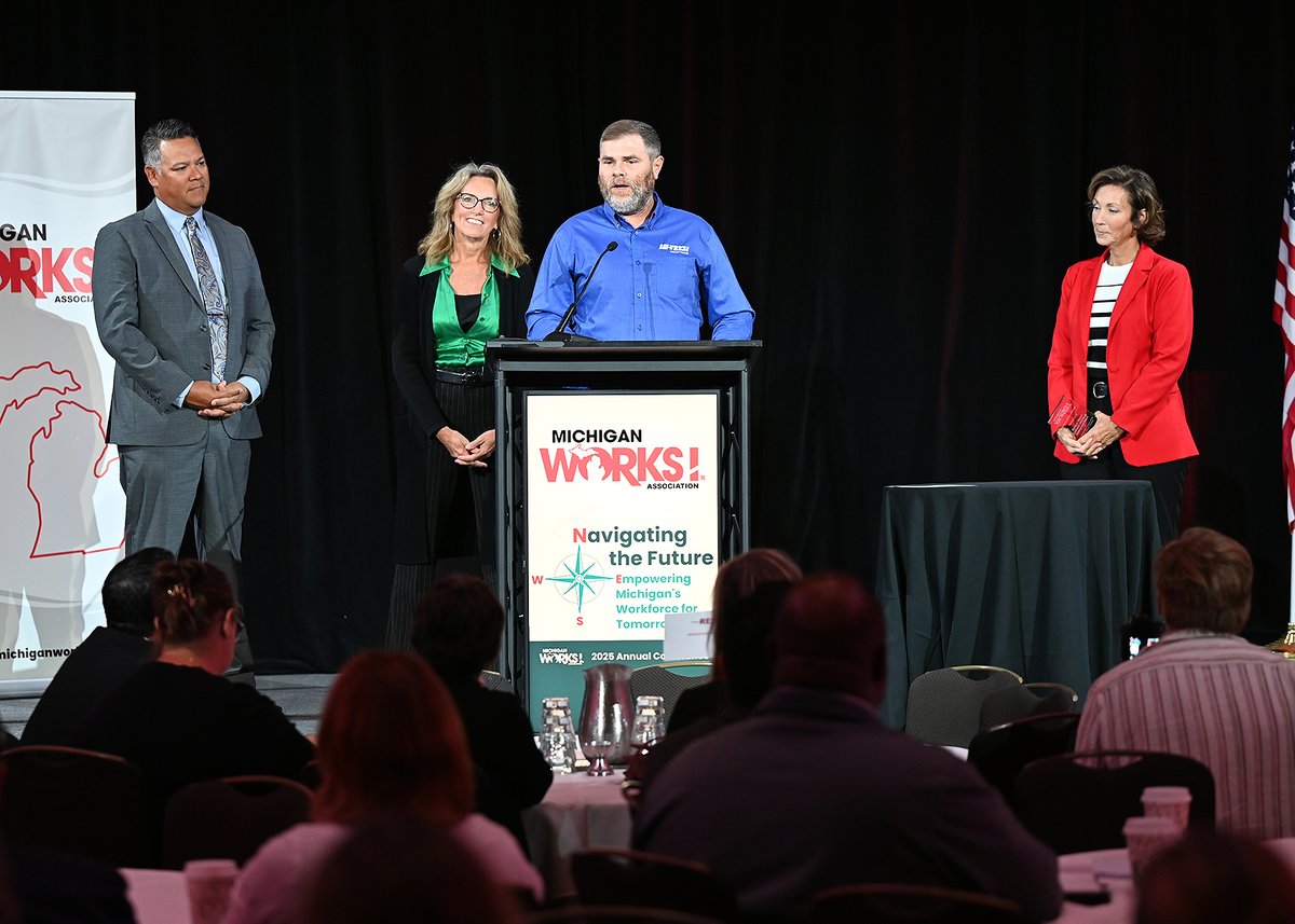 MiWorksSW's tweet image. 🏆 Big news! The Michigan Works! Southwest Workforce Development Board has been awarded the 2025 Board of Excellence Award at the Michigan Works! Annual Conference for outstanding leadership in workforce development!
#WorkforceDevelopment #ExcellenceAward #MichiganWorksSouthwest
