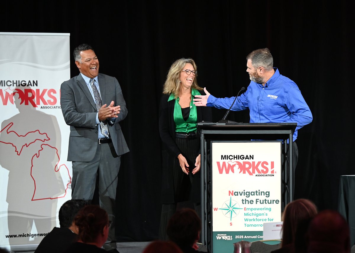 🏆 Big news! The Michigan Works! Southwest Workforce Development Board has been awarded the 2025 Board of Excellence Award at the Michigan Works! Annual Conference for outstanding leadership in workforce development!

#WorkforceDevelopment #ExcellenceAward #MichiganWorksSouthwest
