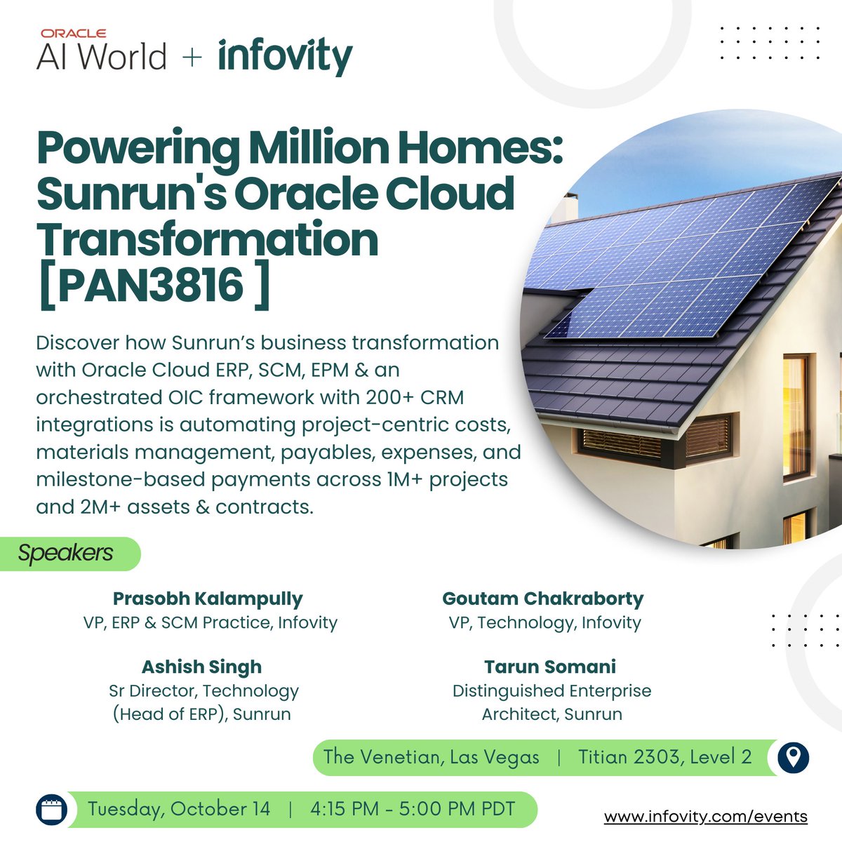Infovity's tweet image. #OracleAIWorld #LearningSession
We’re presenting at Oracle AI World 2025! #Infovity is excited to share how we partnered with @Sunrun in their business transformation journey!
infovity.com/events/oracle-…
#OracleCloud #AIW25 #CustomerSuccess #digitaltransformationjourney #OracleERP