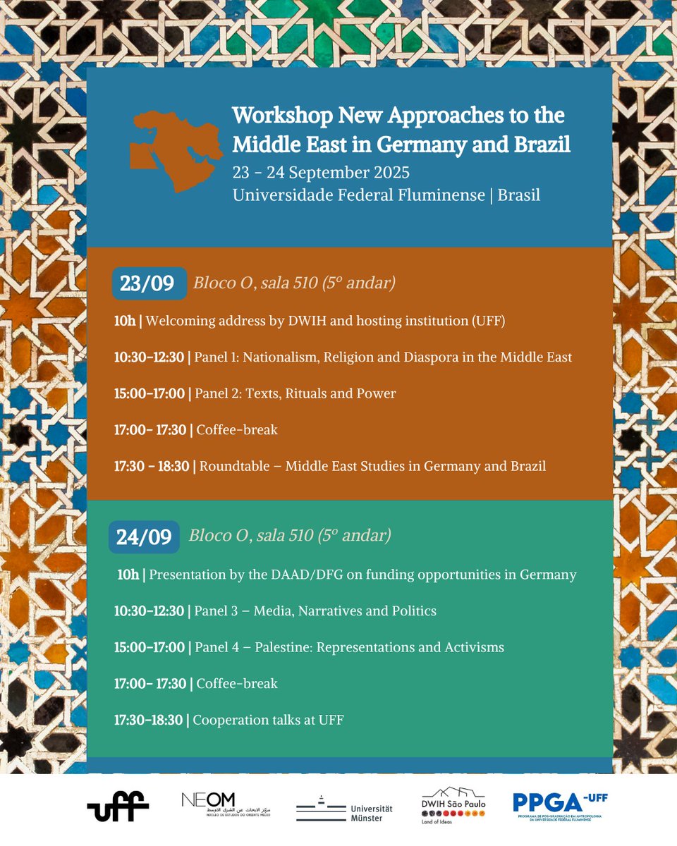 Workshop at UFF in Rio de Janeiro
On 23-24 September, Philip Bockholt and Hülya Çelik will take part in the workshop “New Approaches to the Middle East in Germany and Brazil,” where they will each deliver lectures on multilingual textual traditions in  ...
