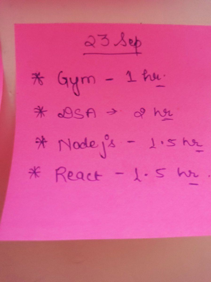 dev_Ashish1's tweet image. A light weight task today (reviving myself)

Gym ✅ 
Else need to do✌️

#90daysofcode #90daysgrind