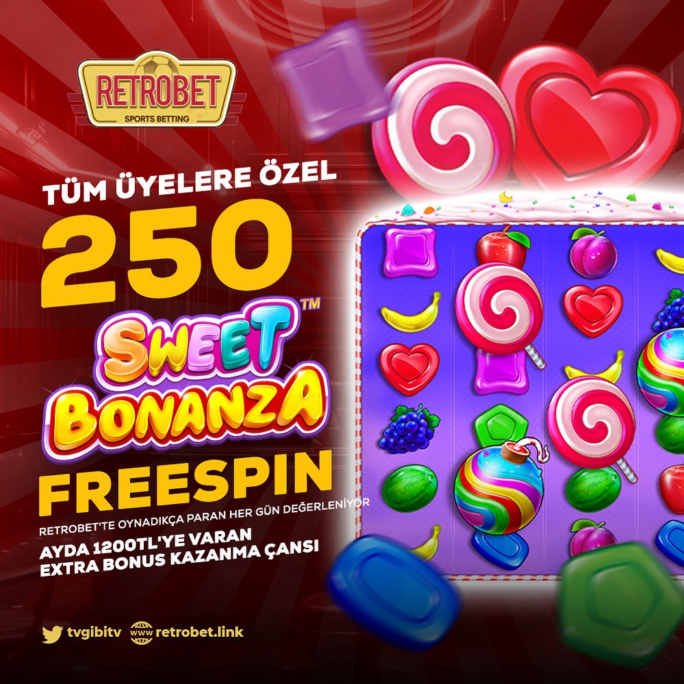 Retrobet’de herkese 
250 Sweet Bonanza Freespin 🍭 

Kredi Kartıyla Minimum Yatırım 50₺
 🚩Adres:  retrobet.link/?btag=twitter