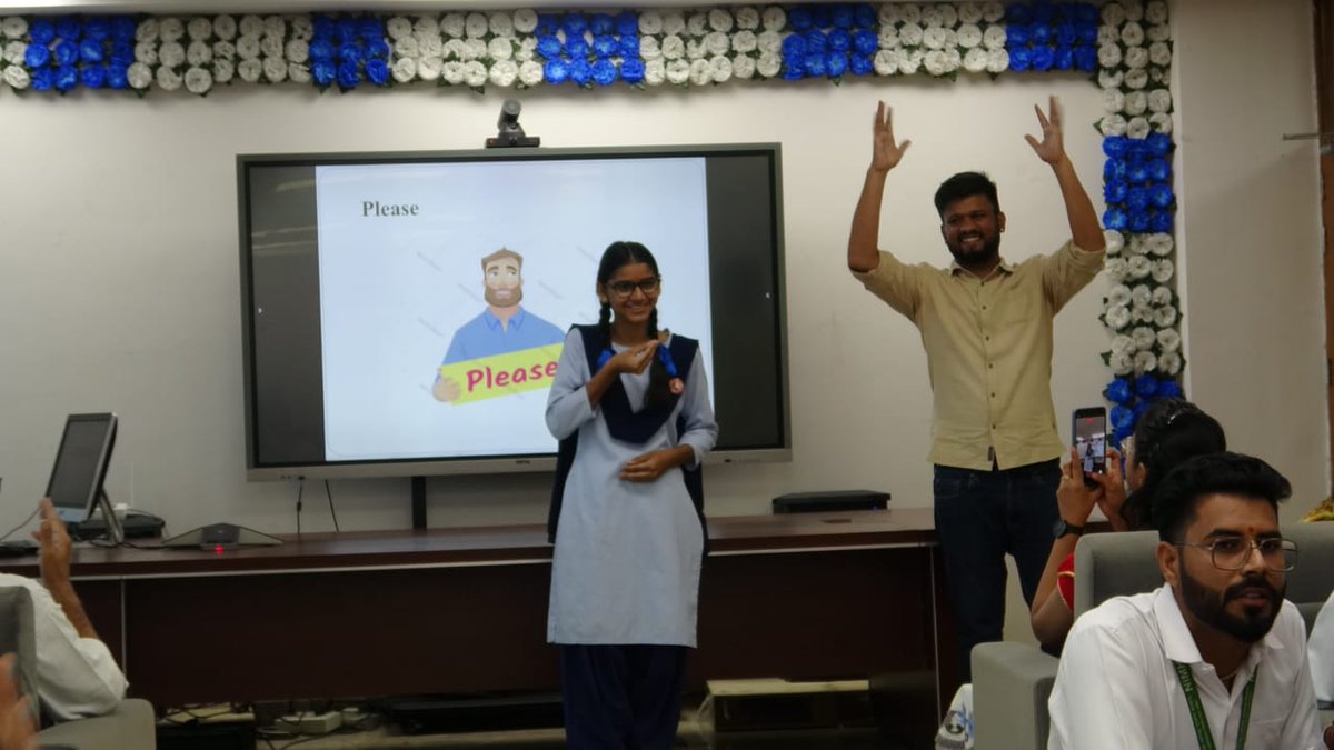 nimhrsehore's tweet image. @nimhrsehore observed the #InternationalDayOfSignLanguages on 23 Sept with a workshop on Basic ISL by Mr. Ravi Pareek. Highlights: poster competition, ISL displays &amp;amp; interactive sign-to-speech demos. 
@socialpwds @MSJEGOI 
#IndianSignLanguage #Inclusion #NIMHR