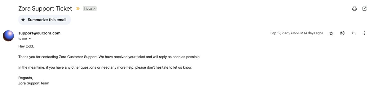 Day 4 and still no response from Zora Support.

Silence on all fronts #zorascam

What kind of company ignores their customers  like this?
