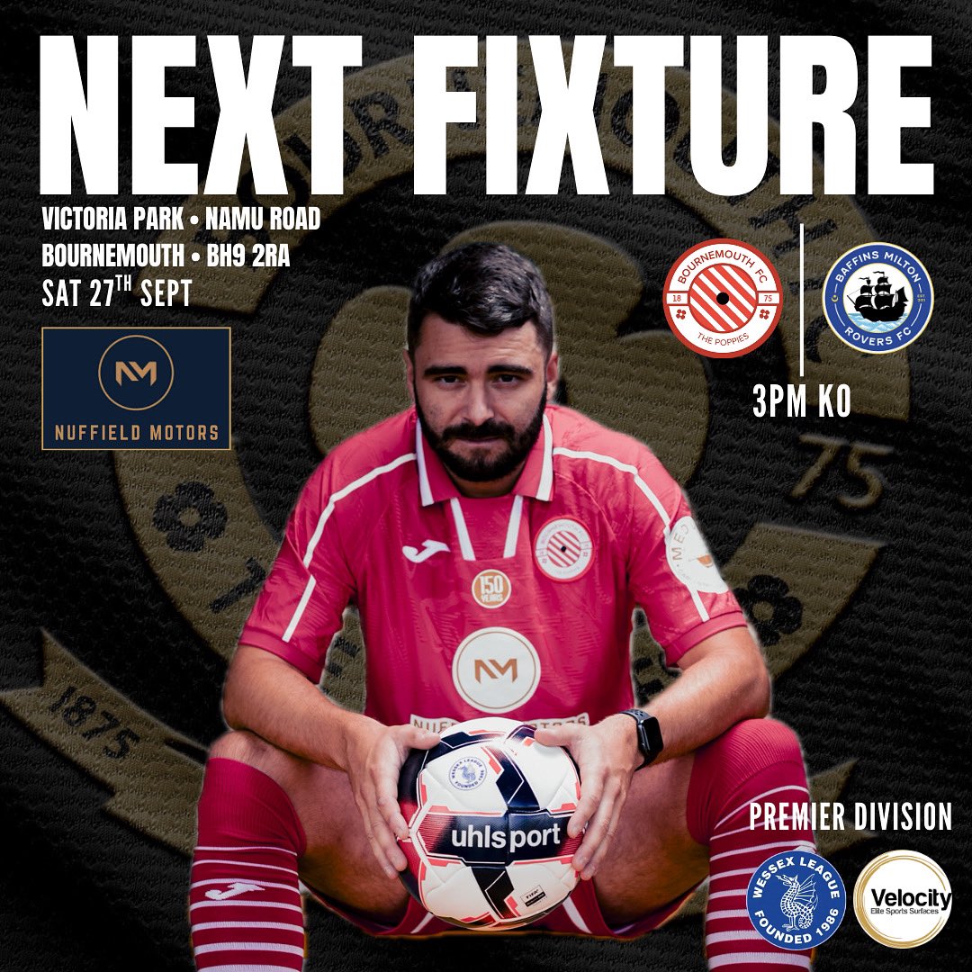 POPPIES WELCOME BAFFINS NEXT!

The Poppies welcome Baffins Milton Rivers next in Wessex League action, hoping to change their fortunes.

Poppies must match their opponent’s effort &amp; more!

COME &amp; SUPPORT US!

#COYP 
#150years 
#thepoppies 
#wessexleague 
#whateverittakes