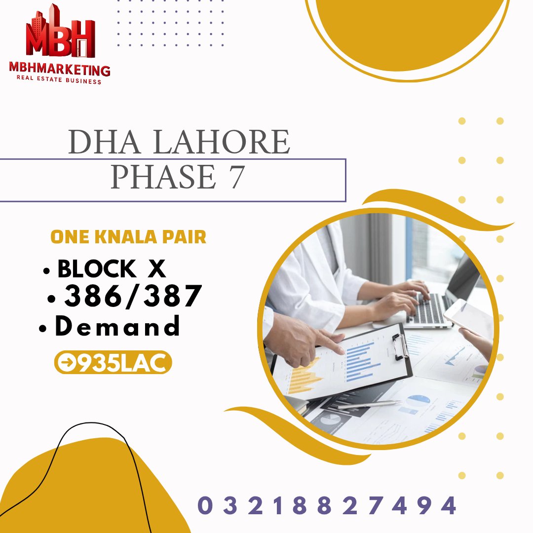 mbhmarkeeting's tweet image. Phase 7 one kanal pair block x 386 386
Demand 935lac idial location chepaiest price 
MBH marketing
#2kanalplot #LuxuryPlots #mbhmarketing #viralvideochallenge #postviralシ #RealEstatePakistan #dhalahore