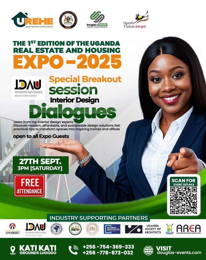 Join the Interior Designers Association of Uganda (IDAU) at the 1st Uganda Real Estate &amp; Housing Expo – 2025 for a special breakout session: Interior Design Dialogues 

📌 Discover modern, affordable &amp; sustainable design solutions
📌 Learn from top interior design experts