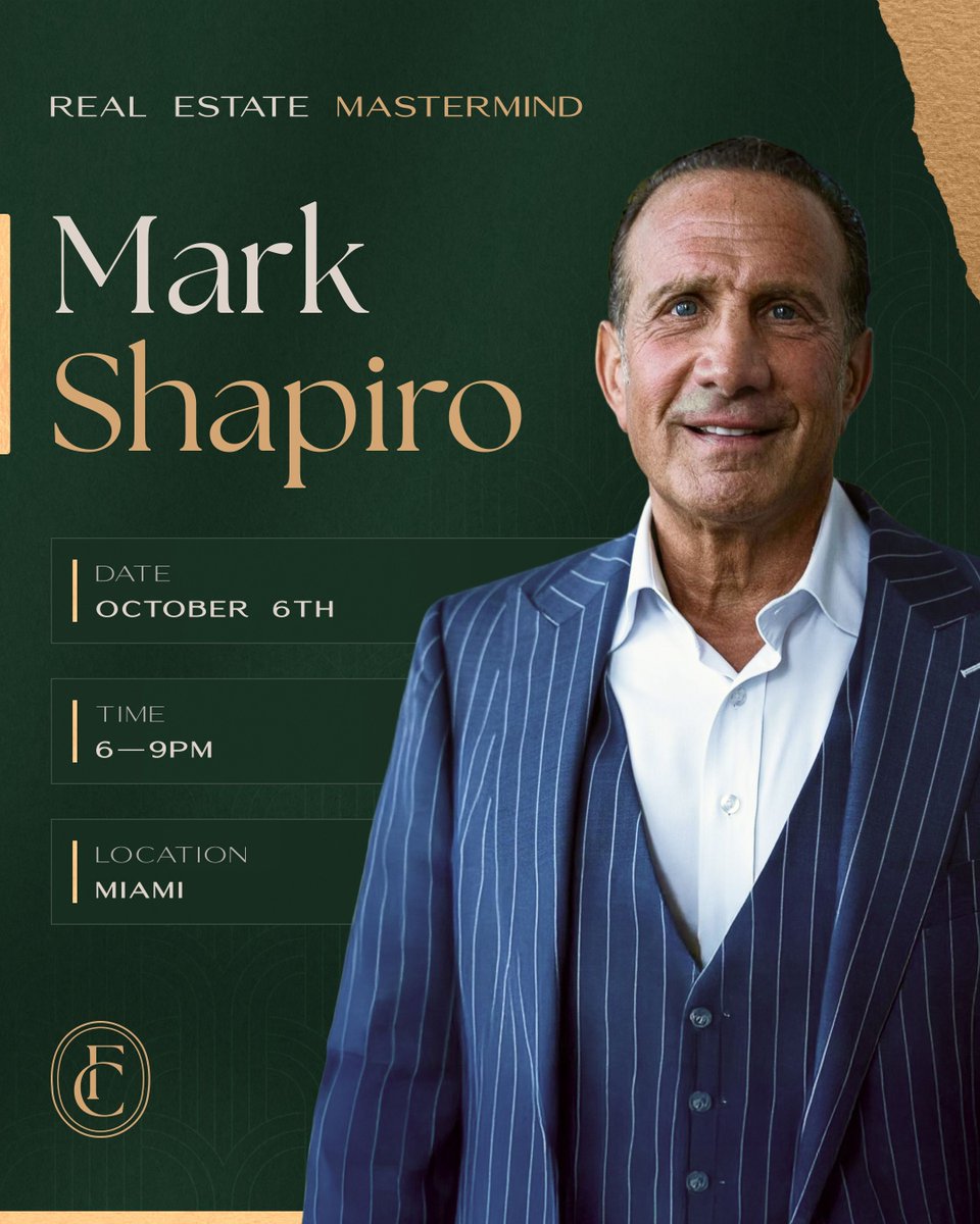 Mark Shapiro has scaled and sold more properties than most will ever set foot inside.

On October 6th, we’re sitting down with him in Miami for a fireside chat on how he built an 8-figure portfolio spanning short-term rentals, multifamily, and commercial while running multiple