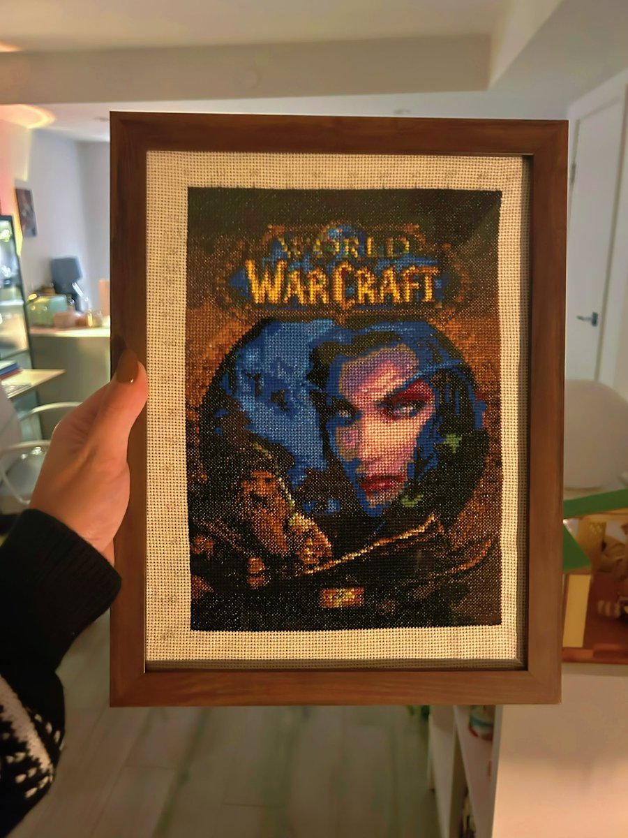 Finished this massive WoW cross stitch project. 22.230 individual stitches!