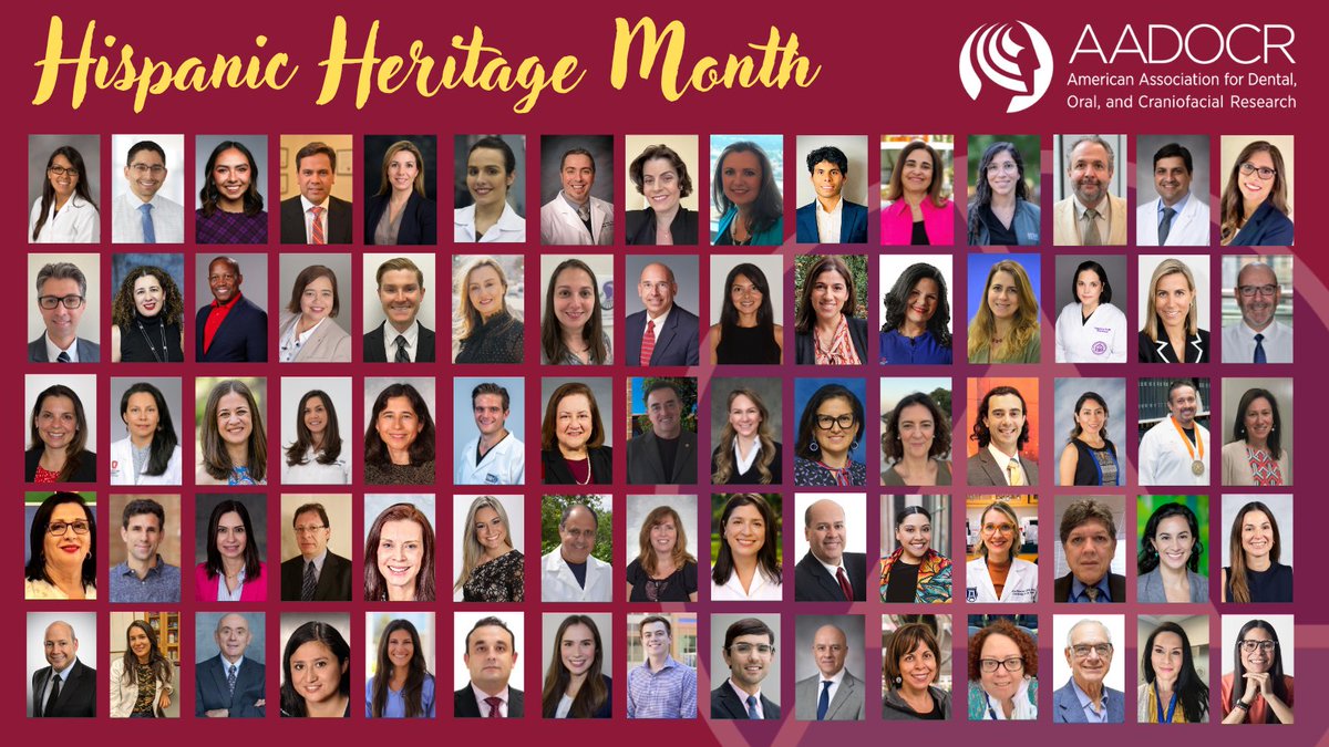 AADOCR's tweet image. AADOCR celebrates Hispanic Heritage Month! We honor the many contributions of Hispanic Americans to dental, oral, and craniofacial research, while recognizing the challenges many still face in accessing oral health care. 💙🦷✨

#HispanicHeritageMonth #dentalresearch