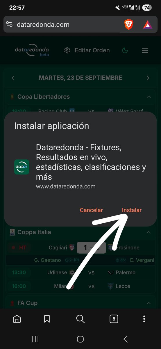 DataRedonda's tweet photo. @NoCoincido Por el momento estamos concentrados en hacer la versión web lo mejor posible. Pero igualmente ya se puede "instalar" en el celu desde la web misma siguiendo los pasos de las imágenes https://t.co/UFYjSw7S4v