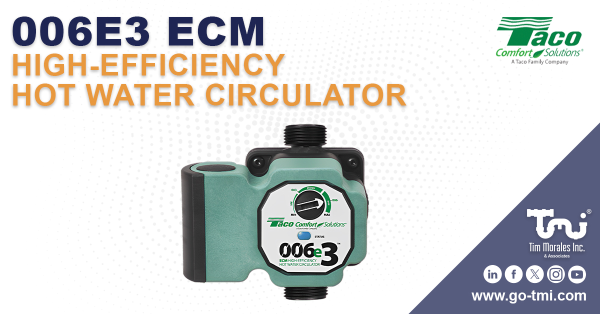 tmi_sells's tweet image. Efficiency Your Clients Can Experience 💧

The @TacoComfort 006e3 ECM Circulator is designed to eliminate hot water delays that waste time, money, and customer trust.

Contact us at Tim Morales &amp;amp; Associates today: timmorales.com

#TacoSolutions #PartnerForPeaceOfMind