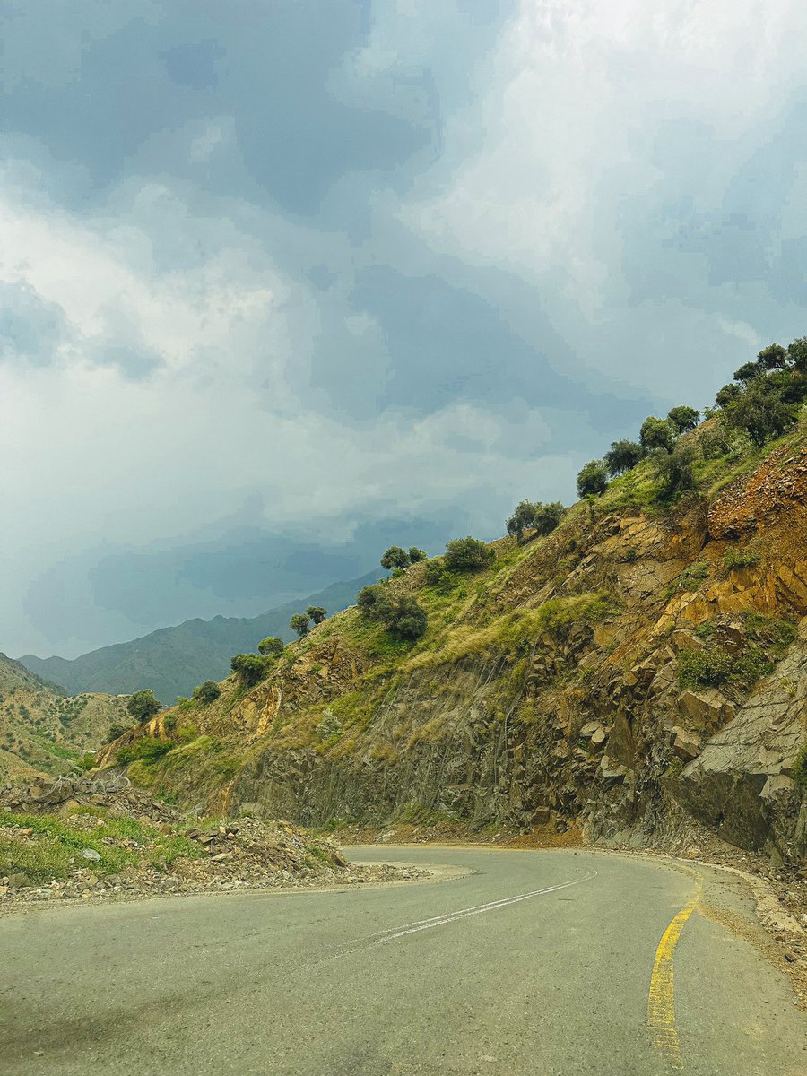 Through the winding mountain roads of Al Reeth in the Sarawat range, Saudi Arabia