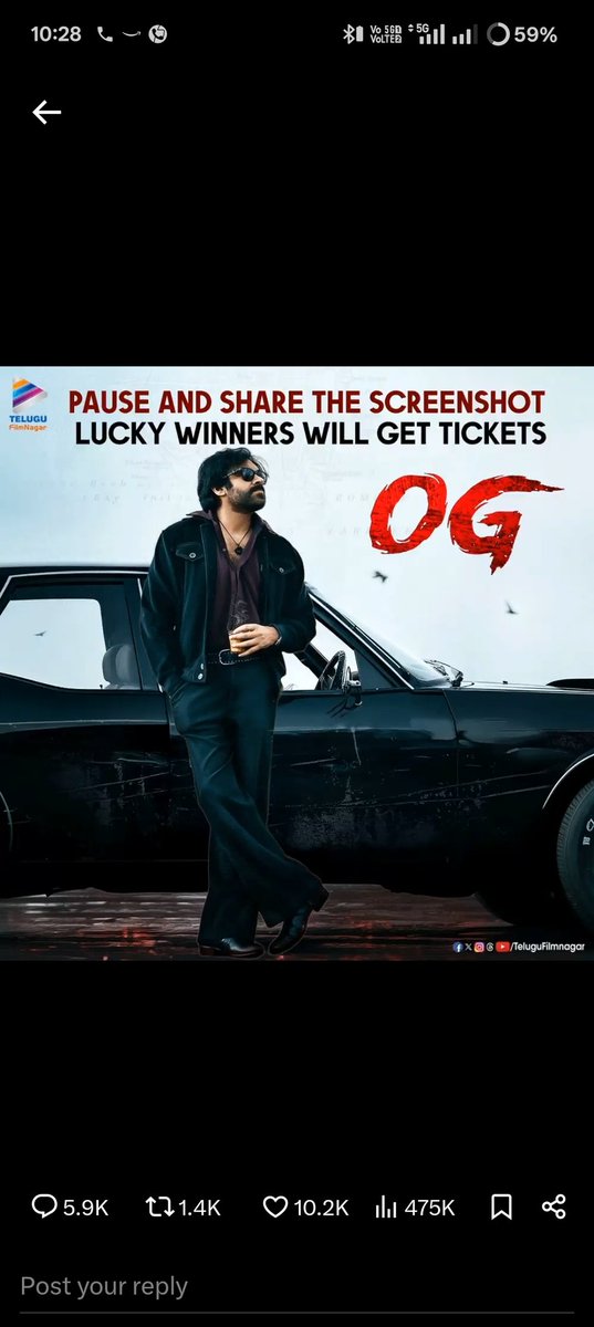 ___HARSHA____'s tweet photo. @telugufilmnagar Waiting For My Ticket Maaawaa 
#TFNTicketContest #OG #TeluguFilmNagar #OGGiveaway #TFNTicketContest https://t.co/W5BmdeDX3K
