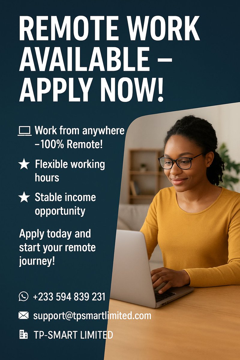 concept_tp23940's tweet image. 1. 🚀 Work from Anywhere – Apply Now!
2. 💻 100% Remote Job – Start Today!
3. 🌍 No Office, No Limits!
4. 👩🏾‍💻 Remote Work, Real Income!
5. 🔑 Your Remote Career Starts Here!

#RemoteJob #Hiring #WorkFromAnywhere #RemoteWork #ApplyNow
