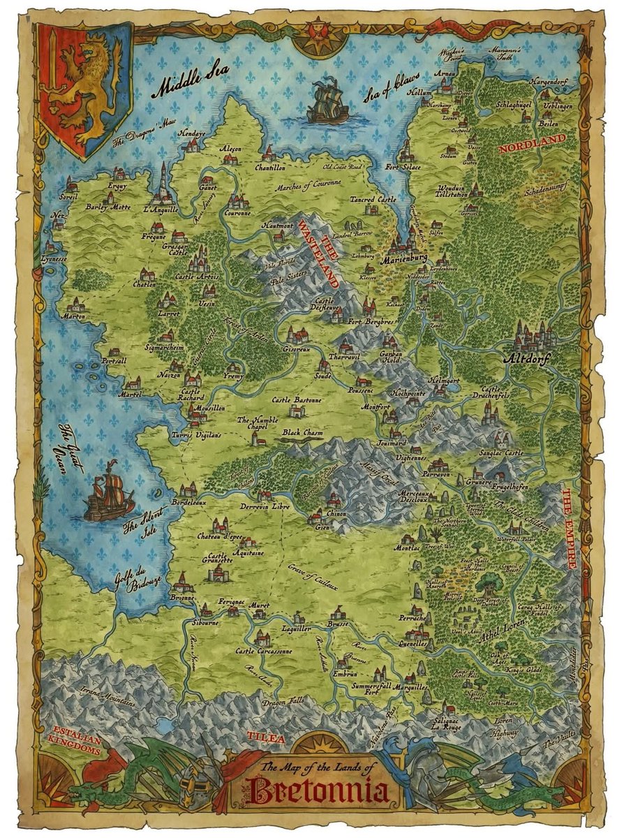 MapsPaissan's tweet image. A few Warhammer maps...
- Warhammer Fantasy RPG Great World Map
- Tilea Region Map
- Bretonnia Region Map
- Border Princess Map

Hope you enjoy them! Have a great day everyone. 🗺🧭🏰
Morno Paissan and Angela Gubert Art 2024-2025

HD MAP FILE AVAIABLE ON: ko-fi.com/s/a7ce46f0f0
