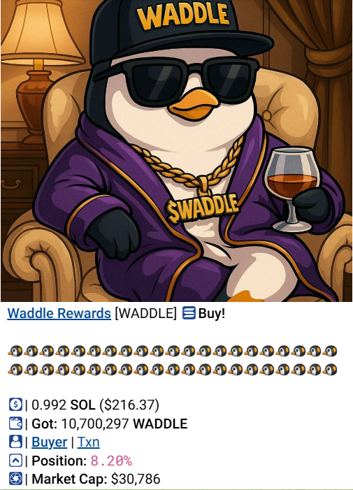 WaddleRewards's tweet photo. Buy back alert! How could I resist the dip!?! More juice for our LPs! https://t.co/DSKjFRhomn