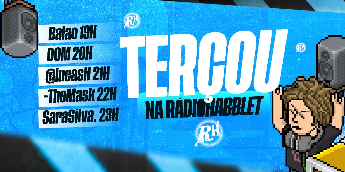 Venha se divertir no Habblet Hotel nesta terça-feira com os locutores mais engajados, sorteios incríveis e as melhores músicas! 🎵