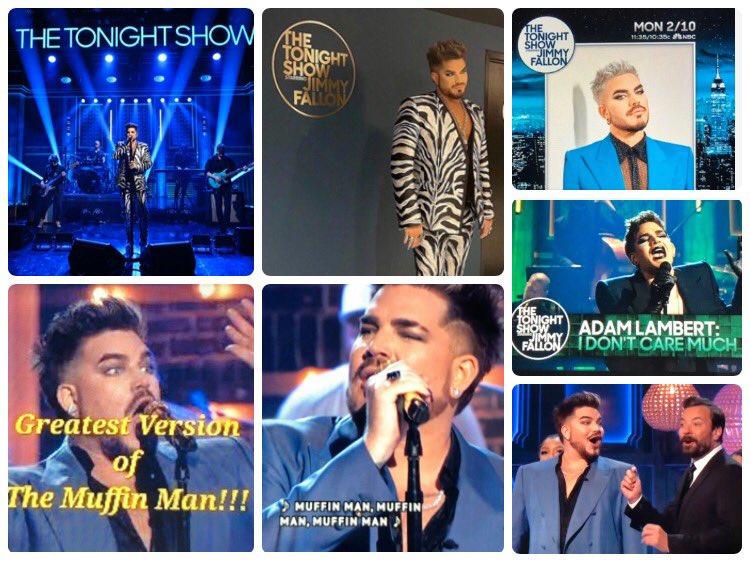 Jaksox's tweet image. If a certain someone 😡 does go after other ‘no talent’ ‘low rated’ late night talk show hosts, I hope Adam Lambert manages another appearance on @FallonTonight; been on many times; went viral for his Cher-ish #MuffinMan on Jimmy F’s That’s My Jam!