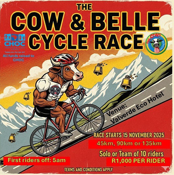 You can’t keep a good thing down. Entries for The Cow &amp; Belle Cycle Race on 15 Nov 2025 are now open.