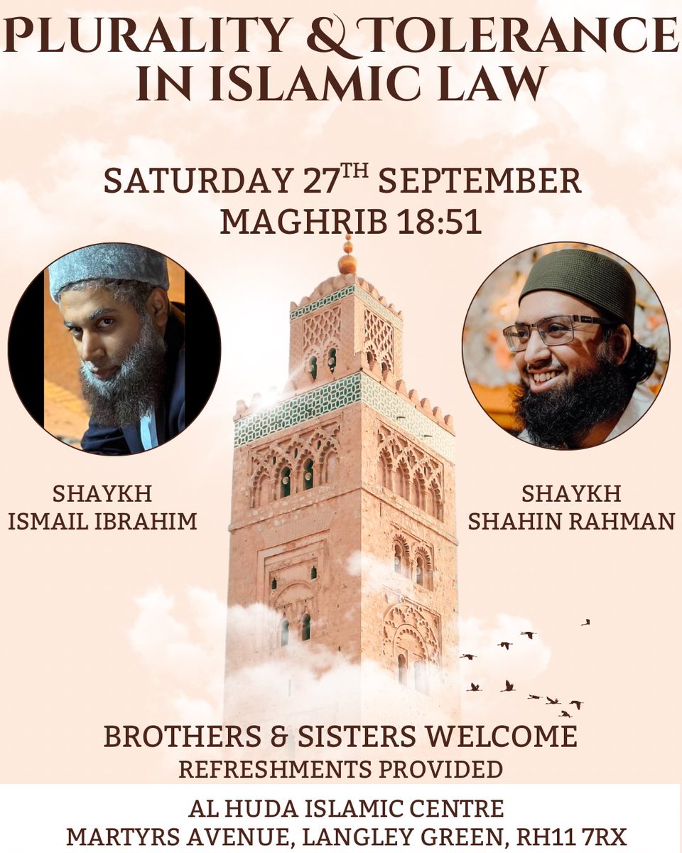 I’m going to be in Crawley this Saturday insha’allah.