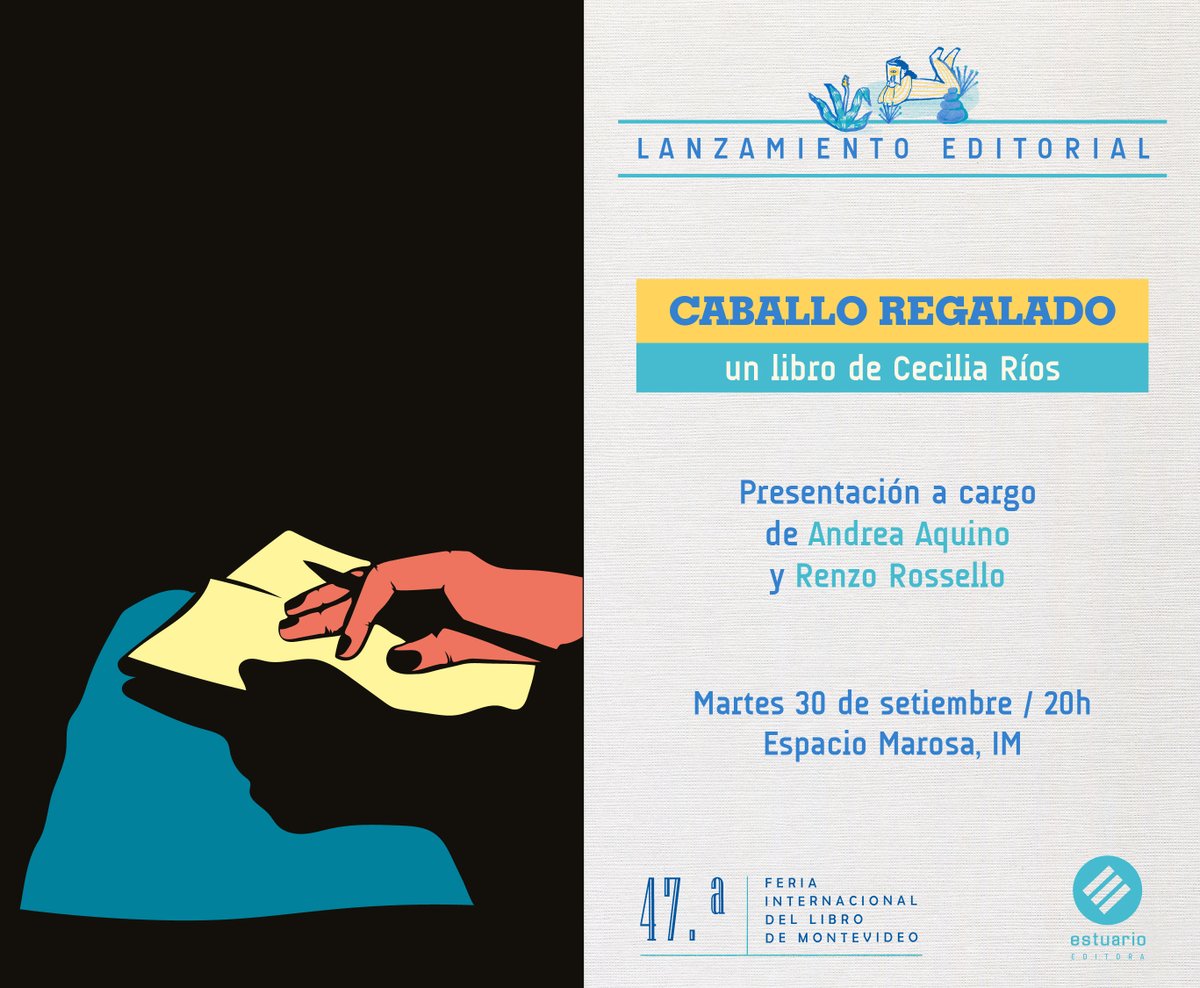 👉 Lanzamiento de 𝘾𝙖𝙗𝙖𝙡𝙡𝙤 𝙧𝙚𝙜𝙖𝙡𝙖𝙙𝙤, de Cecilia Ríos.
Nuevos cuentos en Cosecha Roja 📚

Nos acompañarán Andrea Aquino y Renzo Rossello.
¡Los esperamos!