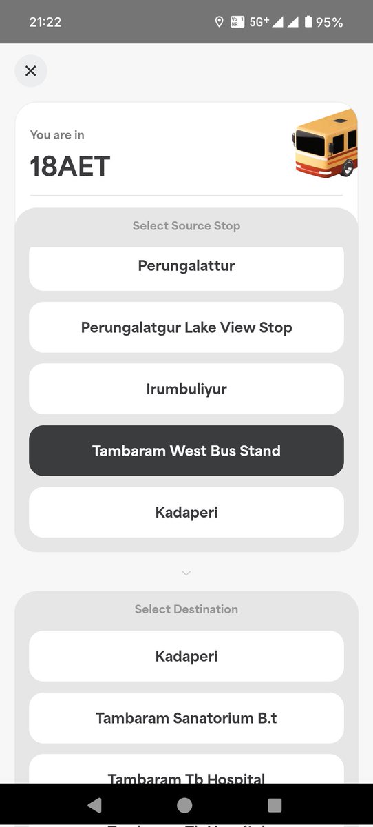 thangaraj2's tweet photo. @MtcChennai @Chennai_One 
Travelled from madambakkam to Tambaram 31G when scanned the code it shows opposite direction no way to change it as well kindly check and rectify checked many buses it showing in opposite direction https://t.co/ewx0Zet75k