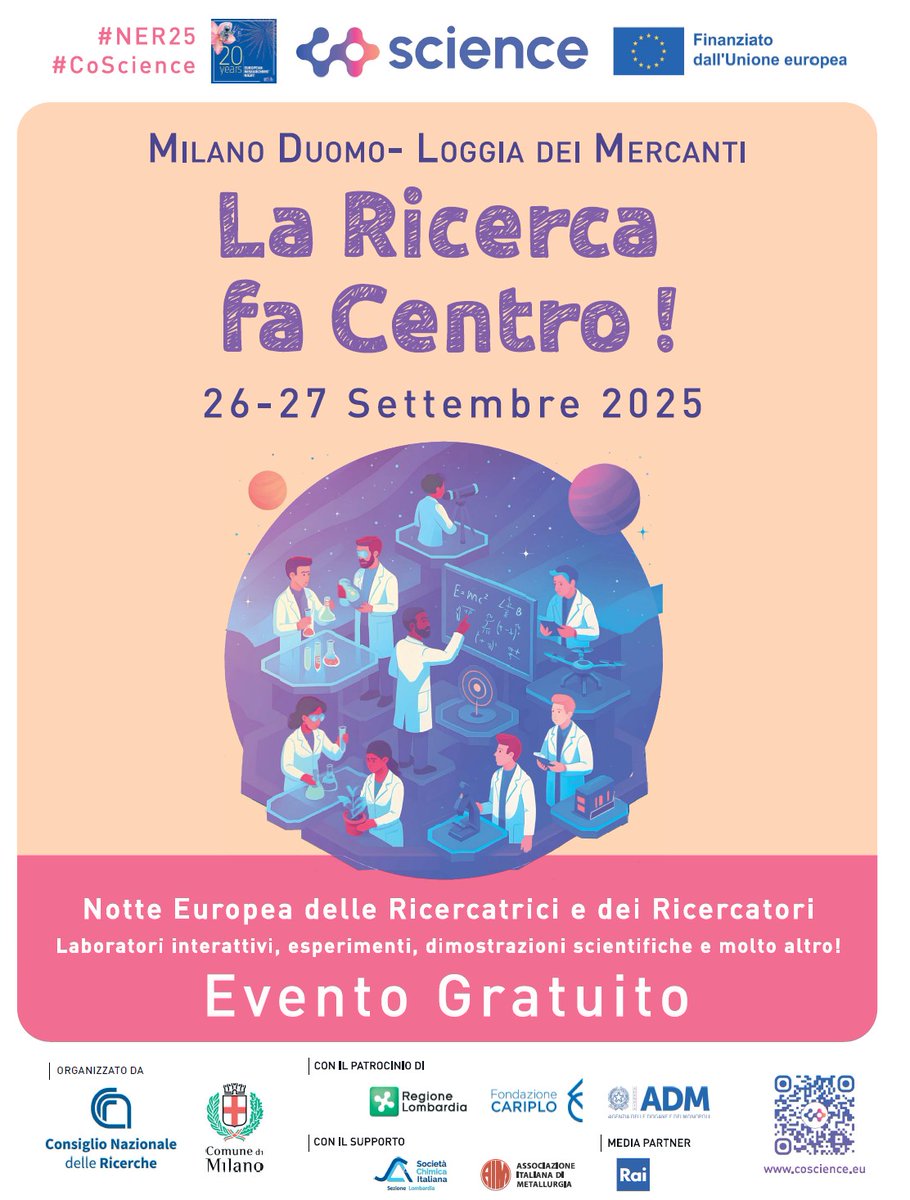 IeiitC's tweet photo. @IeiitC partecipa alla #ERN2025 a Milano il 26/9/25 alla Loggia dei Mercanti, a un passo dal Duomo!
@cnr_scitec @CNRsocial_ 
Info: https://t.co/cZtl3FISrj
#magneticfields #AI #QRcodes #NER25 #CoScience https://t.co/6bV4TzhrMK