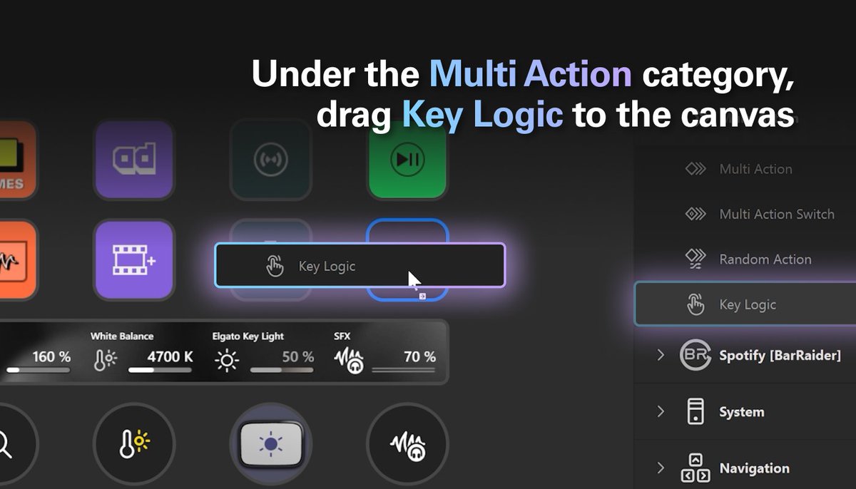 elgato's tweet photo. With Key Logic, you can assign up to 3 different actions to a single key that will toggle depending on how the key is pressed:

‣ Press
‣ Double press
‣ Press and hold

Here's how to set it up: https://t.co/Z5WK4sq6vq https://t.co/ItjpVq59aI