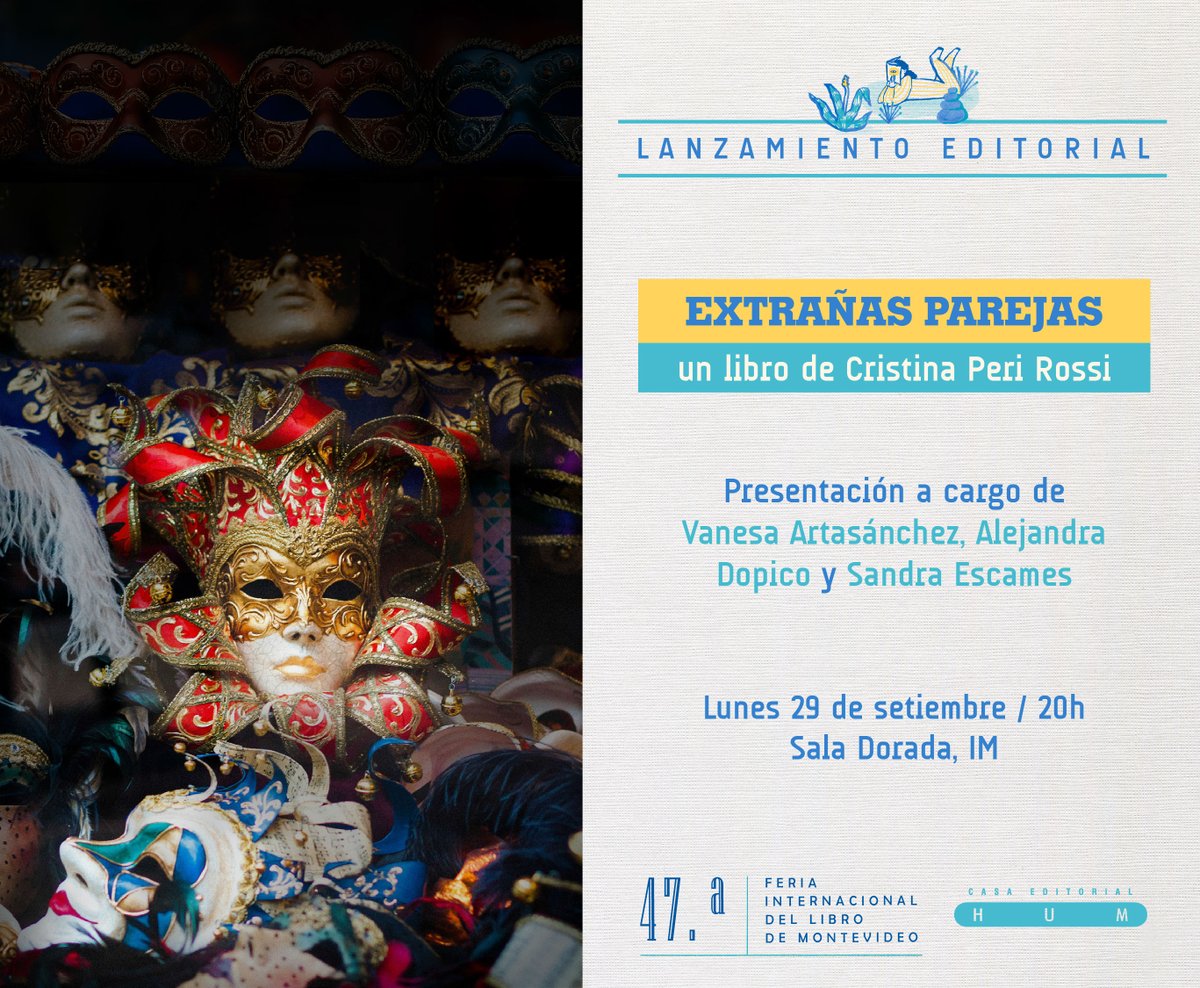 👉Lanzamiento de 𝙀𝙭𝙩𝙧𝙖𝙣̃𝙖𝙨 𝙥𝙖𝙧𝙚𝙟𝙖𝙨, el nuevo libro de Cristina Peri Rossi.
Uno más para la colección 🤩

Presentación a cargo de Vanesa Artasánchez, Alejandra Dopico y Sandra Escames.

¡Las y los esperamos!