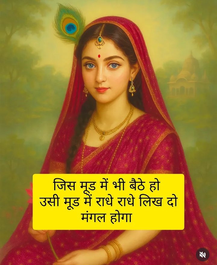 कल शाम तक कोई अच्छी खबर मिलेगी बस मन से एक बार ( राधा राधा ) लिख दो..