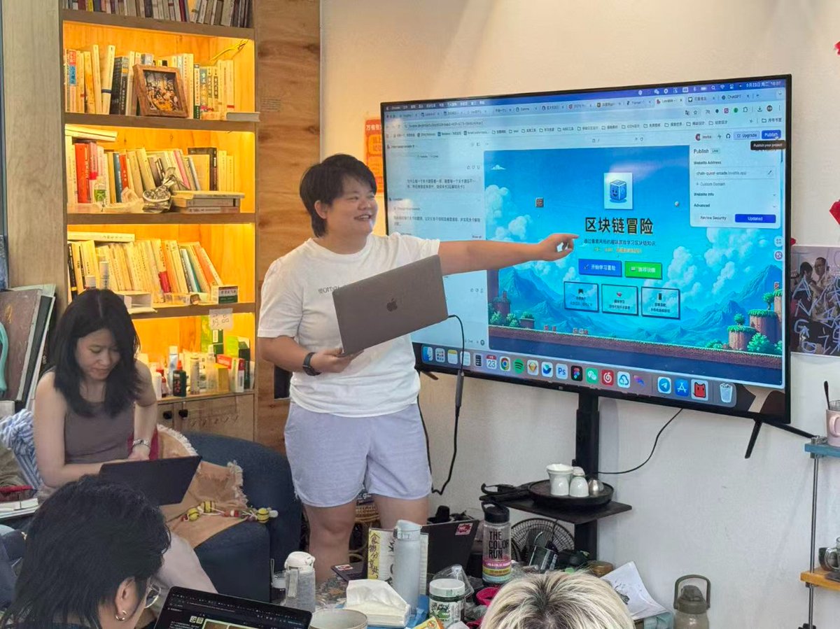 introduced <a href="/lovable_dev/">Lovable</a> to girls today in our 7 days of Web3 residency, and in 20 mins, they came up a blockchain learning game😂
Im so proud of all those creative girls 🧡
#womenweb3wave #herstory