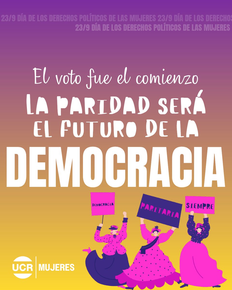 23 de septiembre 📯
No fue un regalo: fue lucha, organización y coraje.

Porque conquistamos el derecho a elegir y ser elegidas, y ahora vamos por una democracia feminista, inclusiva y sin techos✊🏼💜🇦🇷

#DerechosPolíticosDeLasMujeres