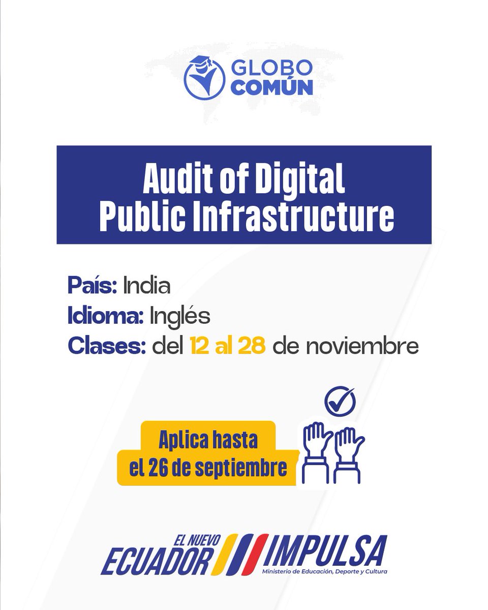 EduSuperiorEc's tweet photo. ¡Comparte ideas y experiencias con varios expertos en el campo de la gobernanza electrónica!

Obtén una beca #GloboComún y equípate con conocimientos y habilidades actualizadas en tu campo académico.

Revisa la información detallada en: https://t.co/9QWTKDEX4G https://t.co/HUFC56CKVG