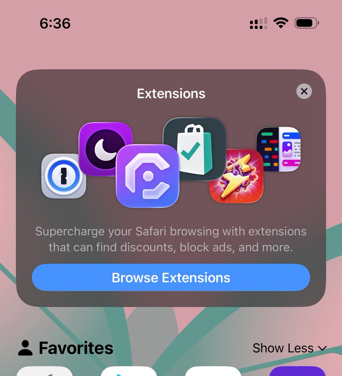 Browser extension on mobile

That’s awesome