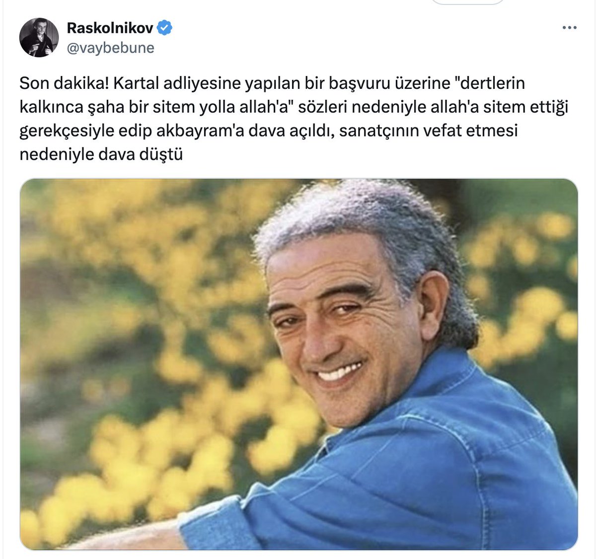Aşağıdaki şaşkın CHP'li hesabın yaptığı şakaya bakın. Paylaştığı şarkı sözlerinin yazarı Sabahattin Ali, yazdığı başka bir şiirde Mustafa Kemal'e "teres" dediği için CHP tarafından hapse atıldı. Bu aşağıda adı geçen "Aldırma Günül" şiirini de orada yazdı. Sabahattin Ali, hapisten