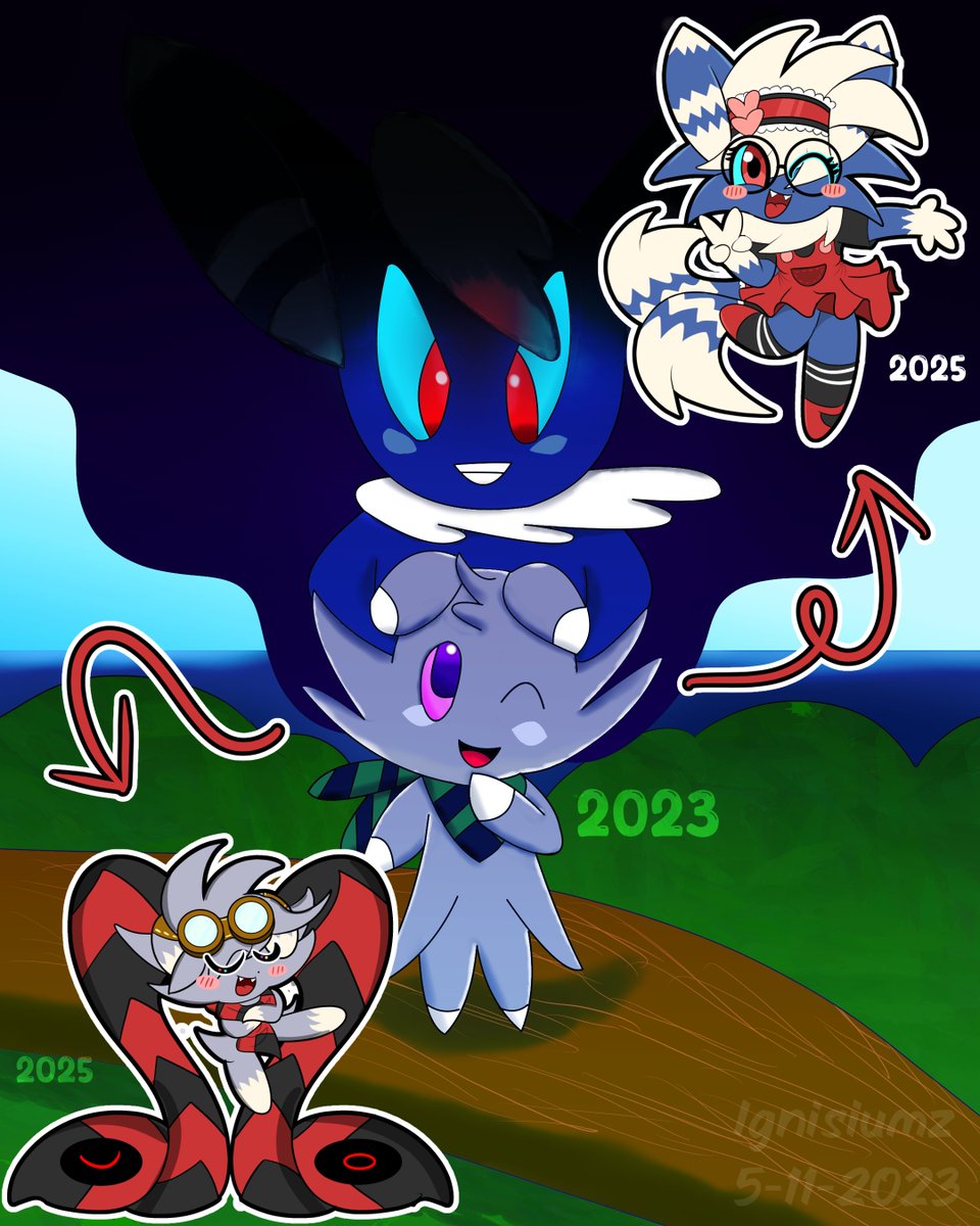 I found my first ever art, and it was both Igni Meowstic &amp; Espurr hehe, wow! They improved a lot!