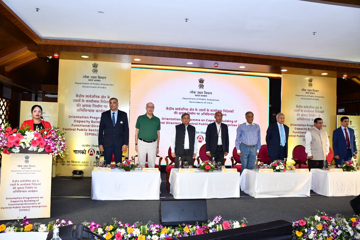 NALCO_India's tweet image. Shri Jagdish Arora, Director (P&amp;amp;T), Dr. T.K. Pattanayak, Director (HR), and Shri A.K. Behuria, Director (Finance) participated in the Orientation Programme for Functional Directors of #CPSEs organised by the Department of Public Enterprises (#DPE), Govt. of India, in #Puri,…