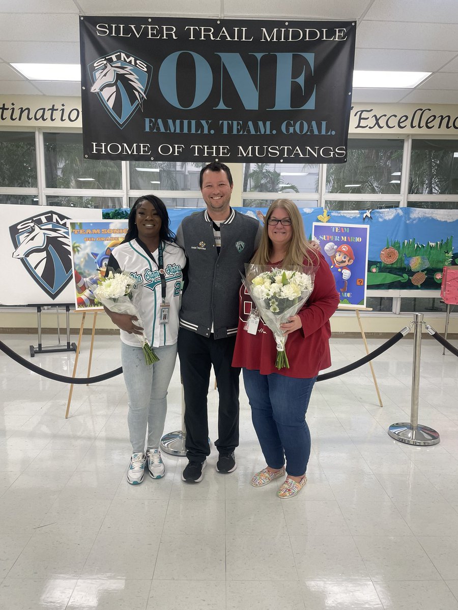 A huge shout out and congratulations to our STMS Teacher and School-Related employee of the year !!!  What a distinguished honor that could not have gone to 2 more deserving mustangs🩵🖤🩶 #toy #sreoy #stms #mustangs #leadership #stms