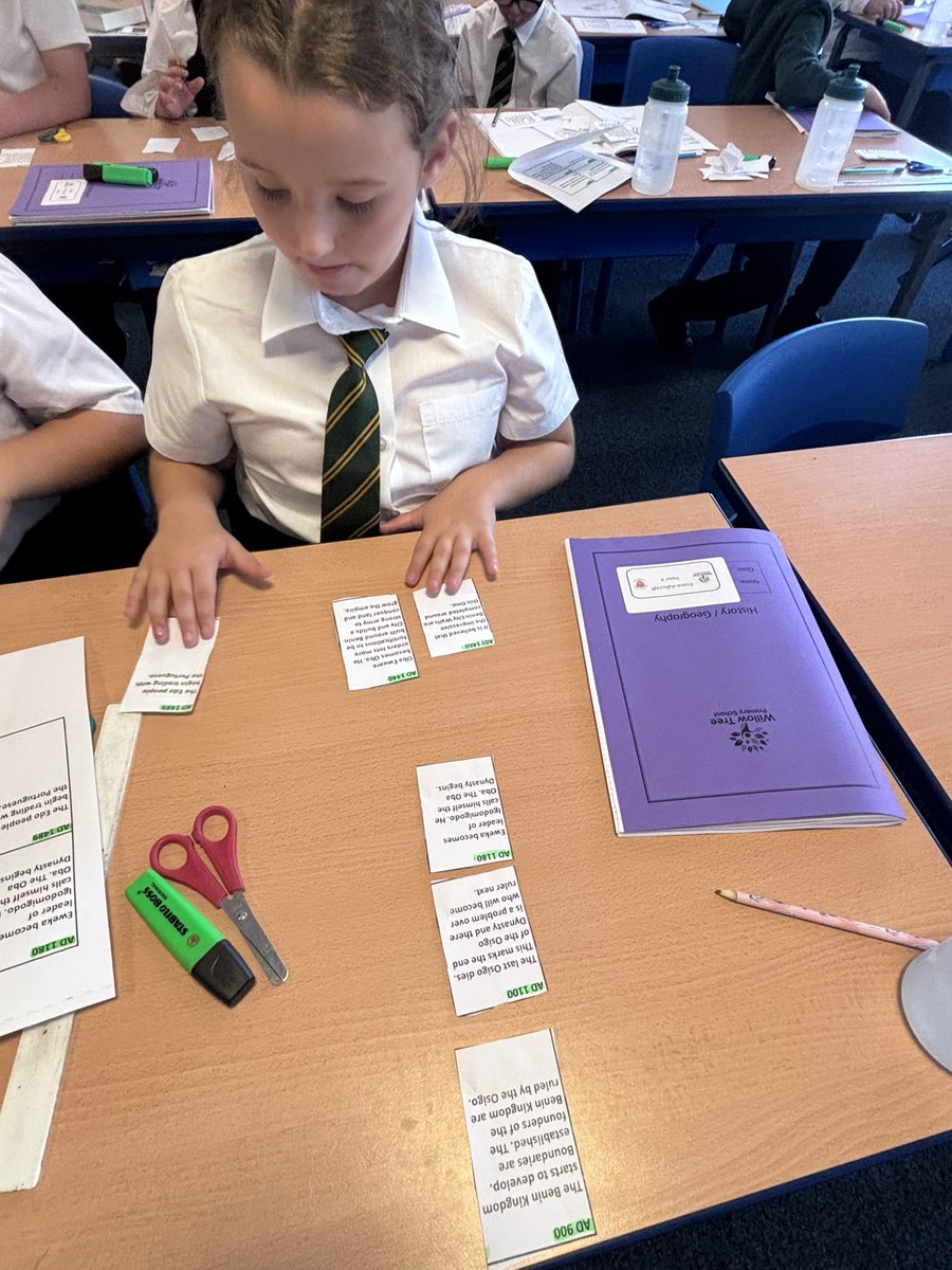 Y4 ordered significant events in Africa’s history chronologically. After this, we ordered the statements in order of significance, debating the 5 most important events were and written justifications. It was great linking our #AYYR skills to history! 🇧🇯 <a href="/the3saints/">The Three Saints Academy Trust</a> <a href="/MoonMaddy/">Maddy Barnes</a>