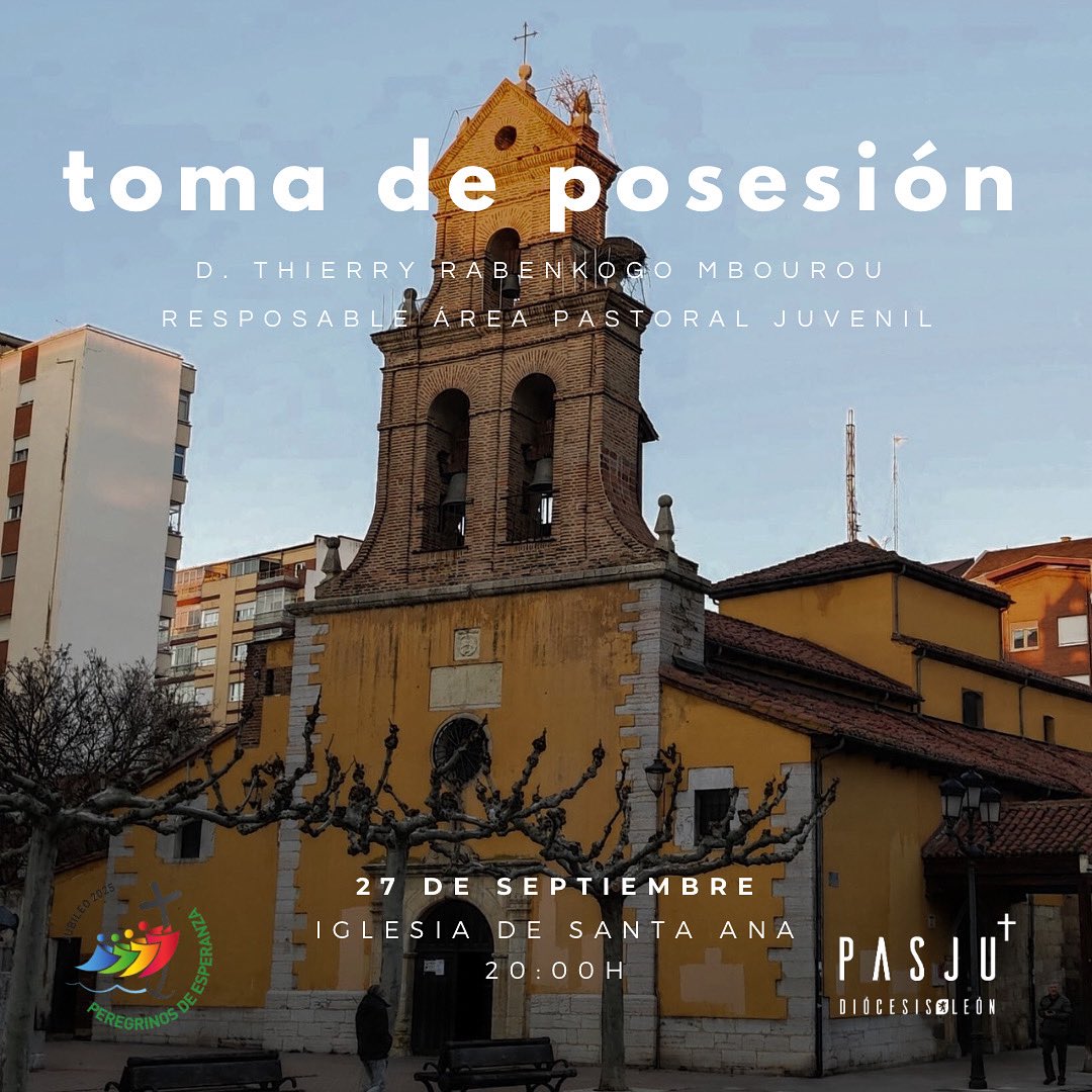 pasjuleon's tweet photo. 👉🏼Este sábado, D. Thierry, el responsable del Área de #pasjuleon, tomará posesión en esta nueva parroquia que nos acogerá a partir de ahora ⛪️🙏🏼
📅 Sábado 27 a las 20:00h
📍Parroquia de Santa Ana Ana
Os invitamos a venir y acompañarnos!!
#ParroquiadeSantaAna #iglesiaenleon https://t.co/huL47VN9SX