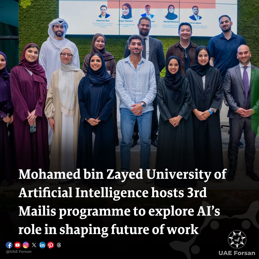 UAE_Forsan's tweet image. Held under the theme ROI Redefined: Return on Innovation, the session featured key voices from #AbuDhabi’s government, business, and startup sectors. Together, they discussed how artificial intelligence is redefining the workplace, powering startups, and strengthening the UAE’s…